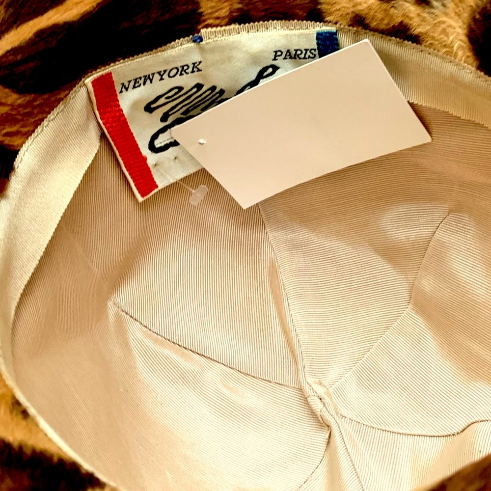 Vintage Mr. John Cheetah Leopard Print Faux Pony Fur Vegan Archival Couture Hat - Picture 5 of 6